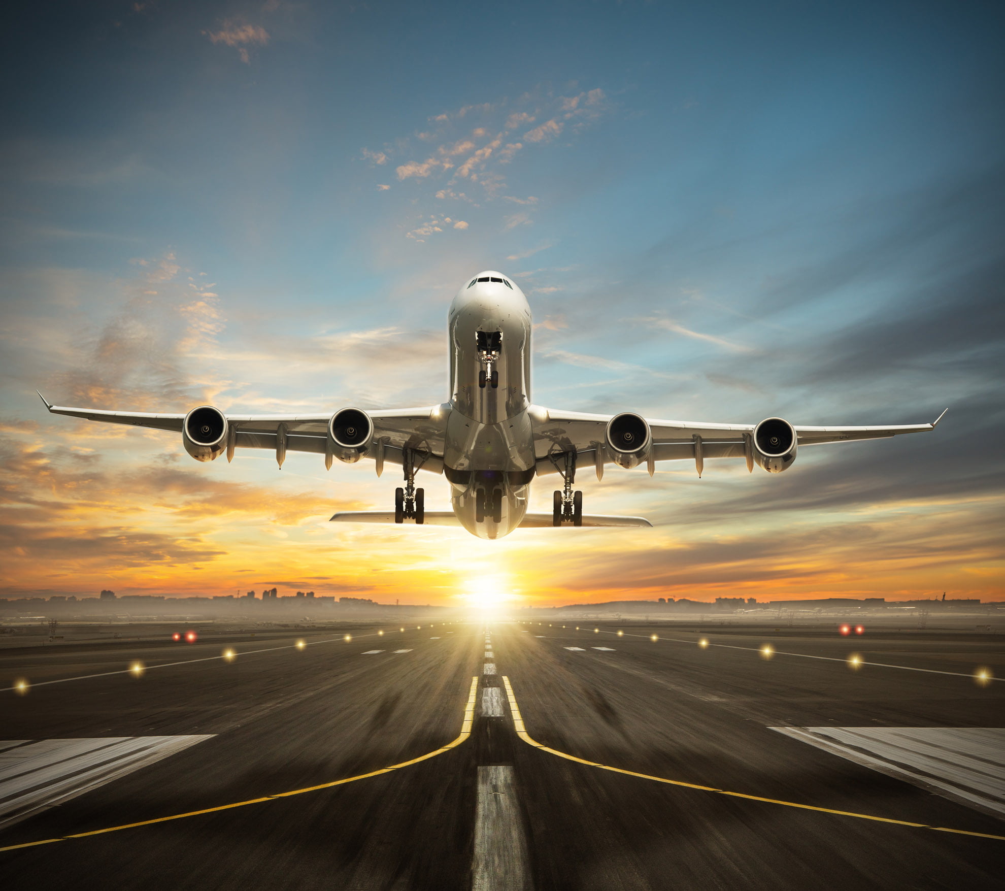 Huge,Two,Storeys,Commercial,Jetliner,Taking,Of,Runway.,Modern,And